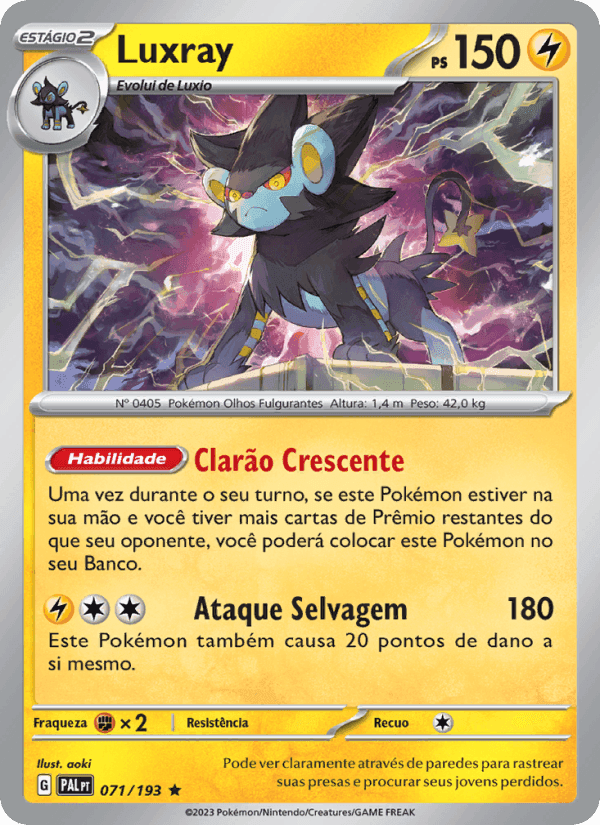Luxray, carta 071 de Evoluções em Paldea