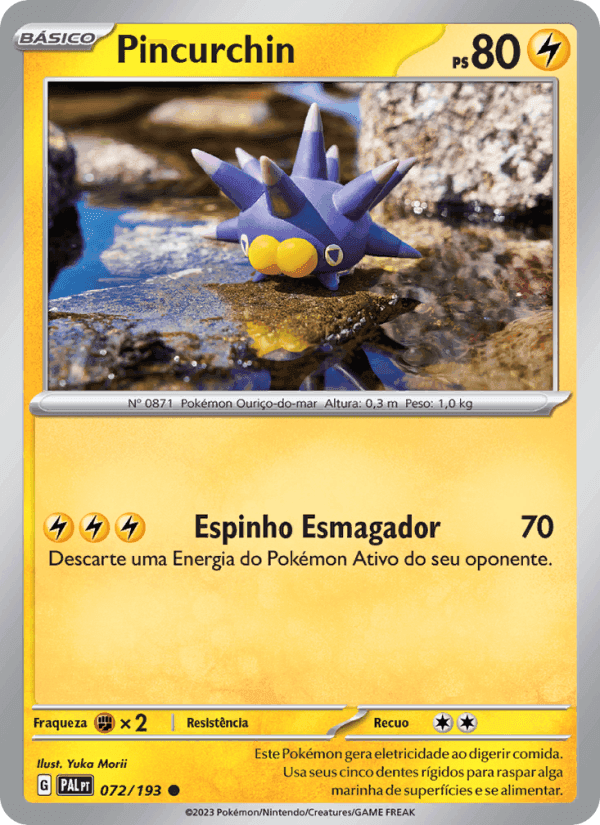 Pincurchin, card 072 from Evoluções em Paldea
