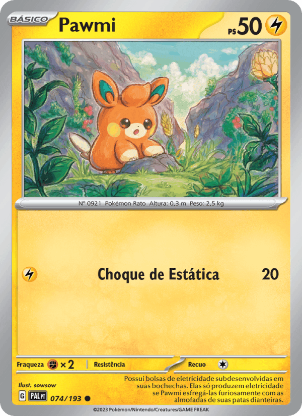 Pawmi, carte 074 de Evoluções em Paldea