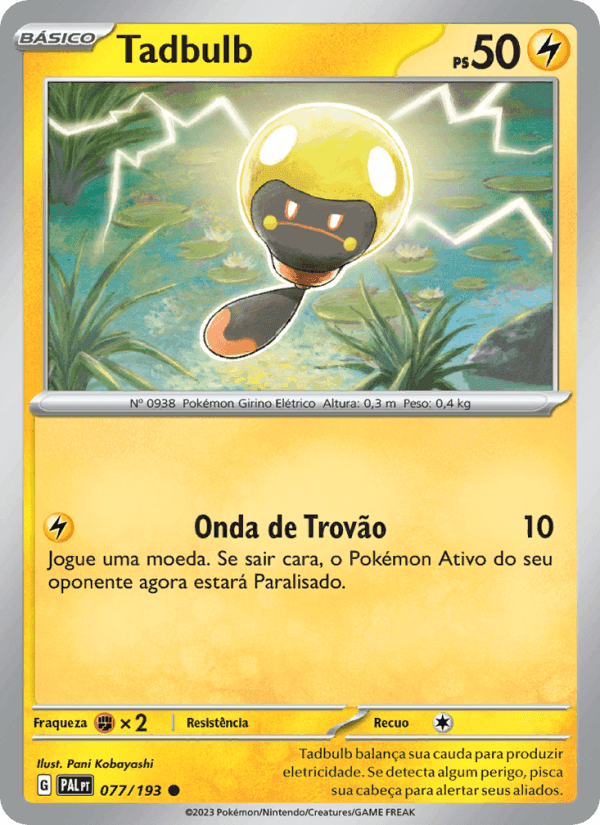 Tadbulb, carta 077 de Evoluções em Paldea