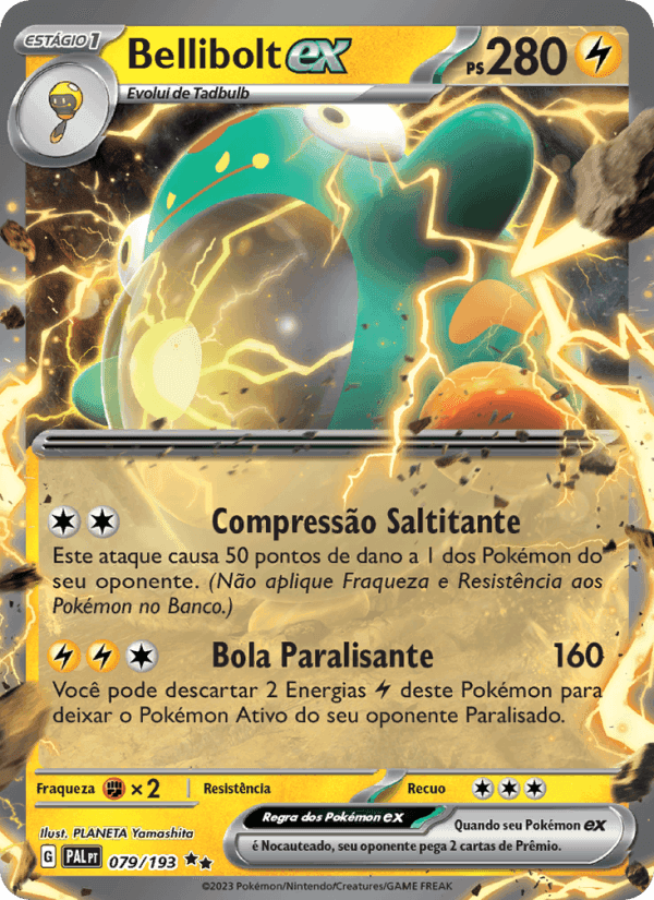 Bellibolt ex, carta 079 de Evoluções em Paldea