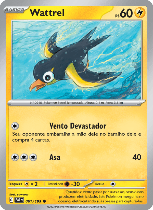 Wattrel, carta 081 de Evoluções em Paldea