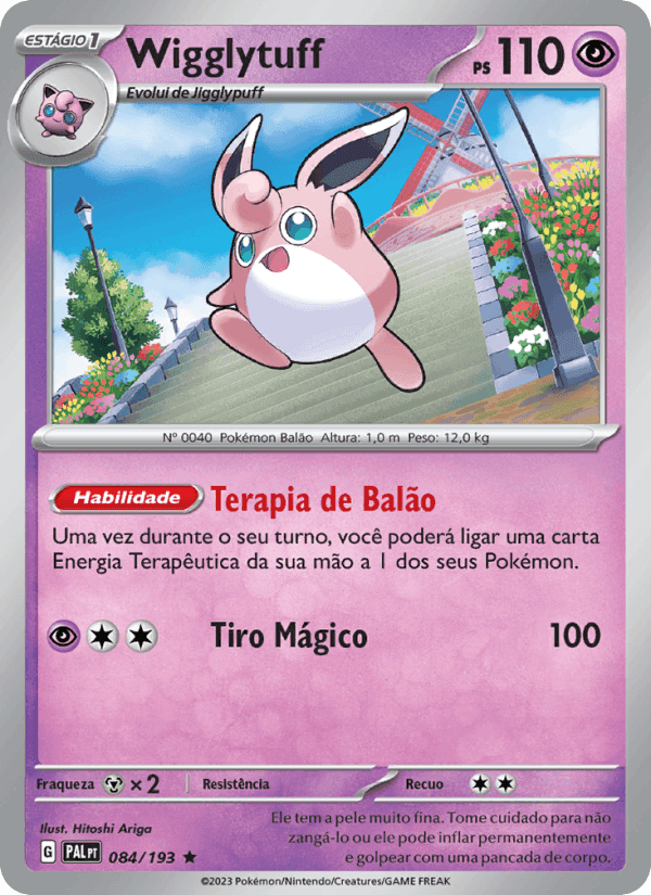 Wigglytuff, card 084 from Evoluções em Paldea