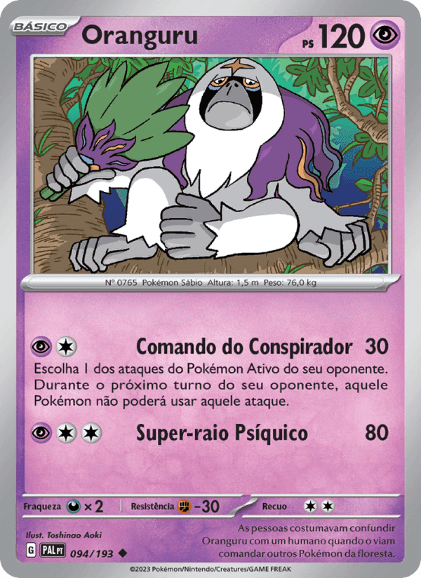 Oranguru, carta 094 de Evoluções em Paldea