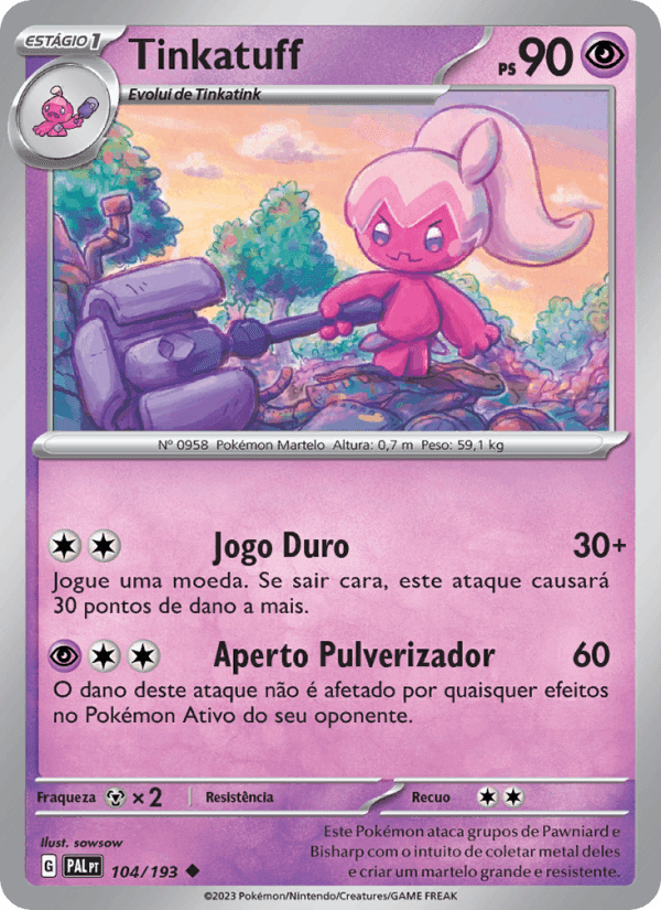 Tinkatuff, carta 104 de Evoluções em Paldea