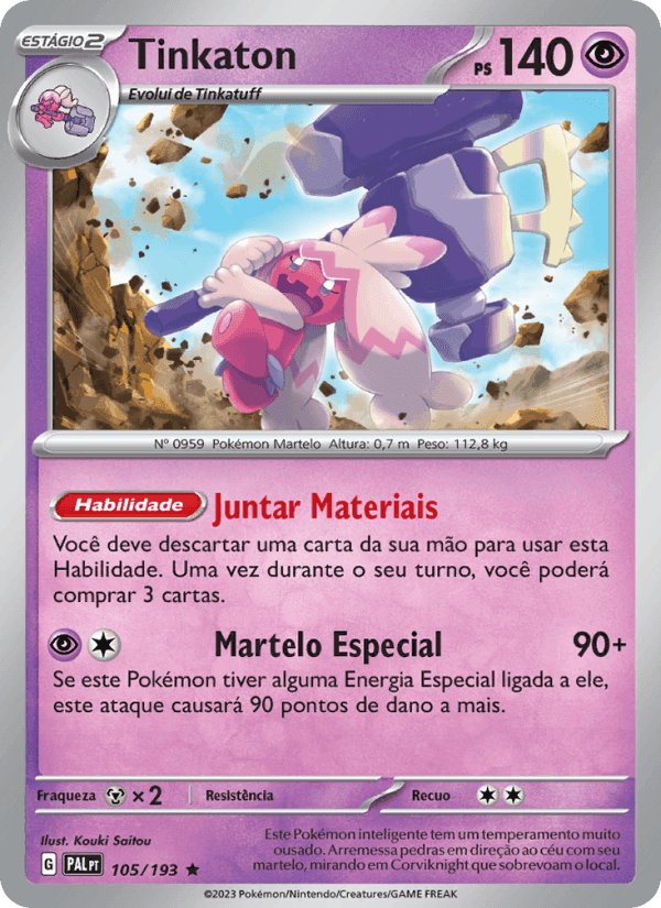 Tinkaton, carta 105 di Evoluções em Paldea