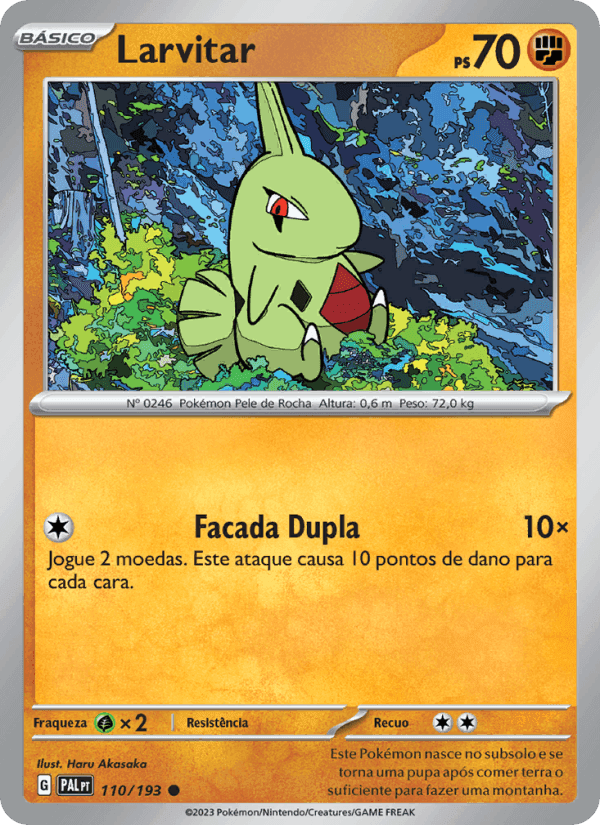 Larvitar, carta 110 de Evoluções em Paldea