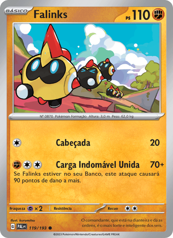 Falinks, carta 119 de Evoluções em Paldea