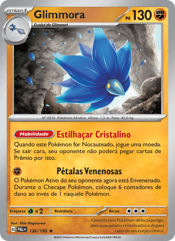 Glimmora, carta 126 de Evoluções em Paldea
