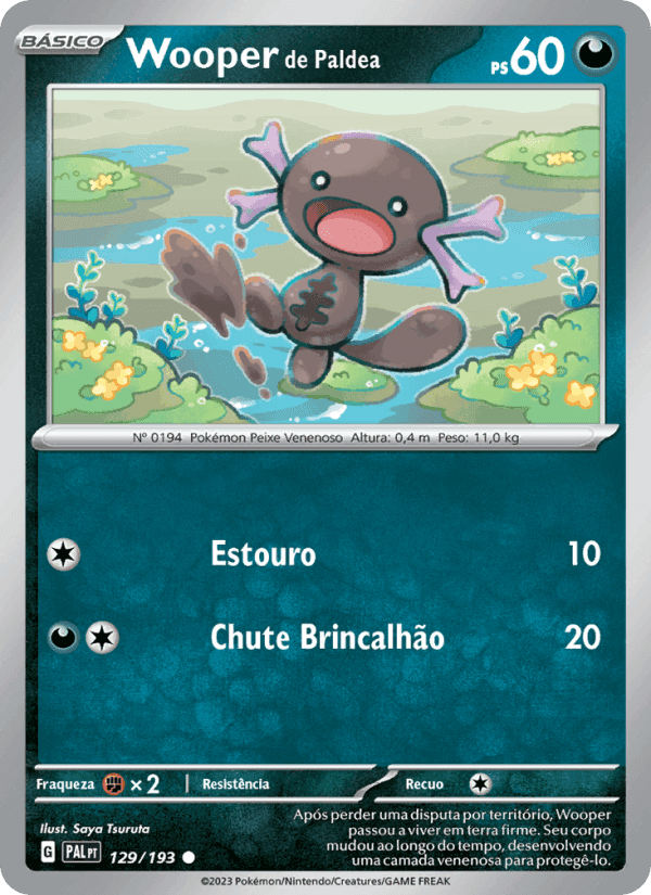 Wooper de Paldea, card 129 from Evoluções em Paldea