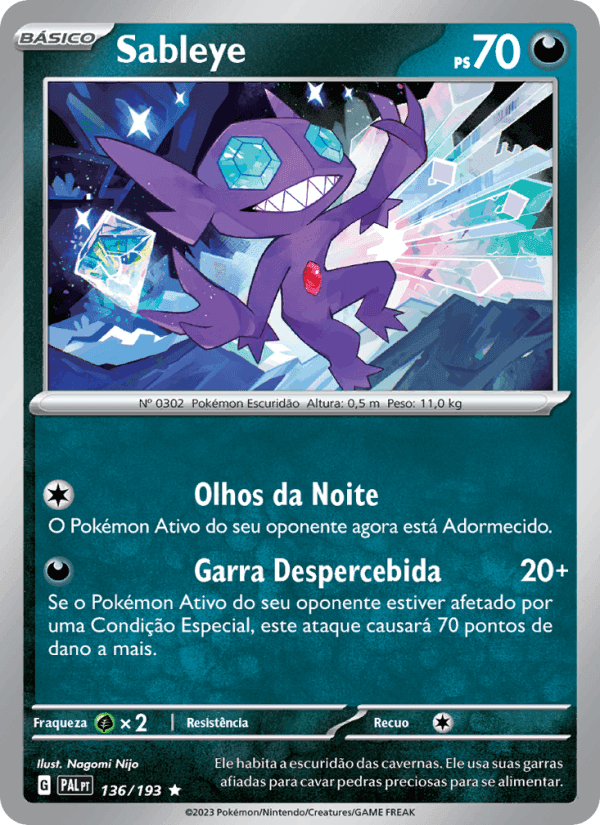 Sableye, carta 136 di Evoluções em Paldea