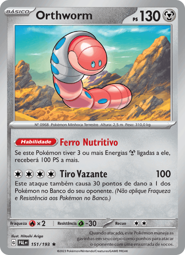 Orthworm, carta 151 de Evoluções em Paldea
