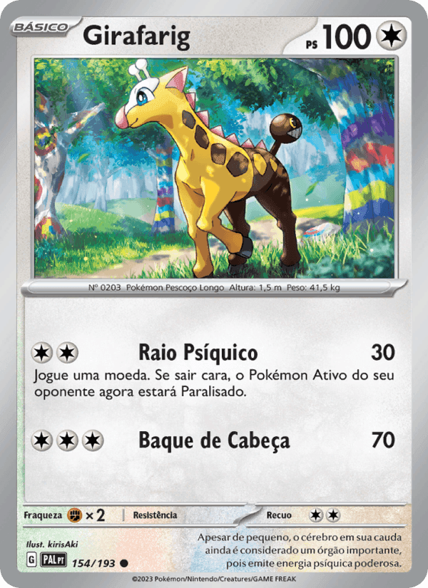 Girafarig, carta 154 de Evoluções em Paldea