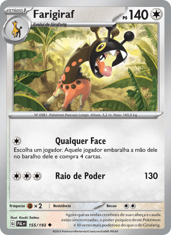 Farigiraf, carta 155 de Evoluções em Paldea