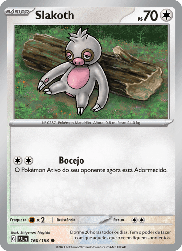 Slakoth, card 160 from Evoluções em Paldea