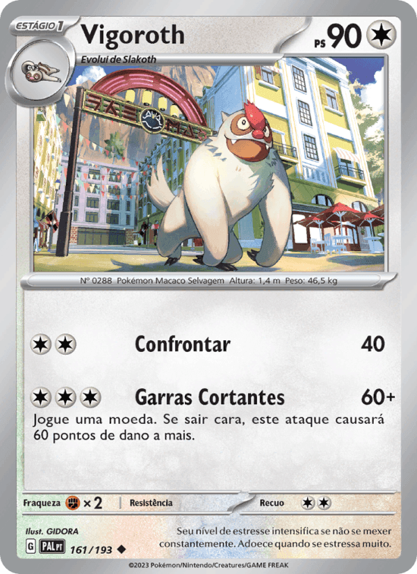 Vigoroth, carta 161 de Evoluções em Paldea
