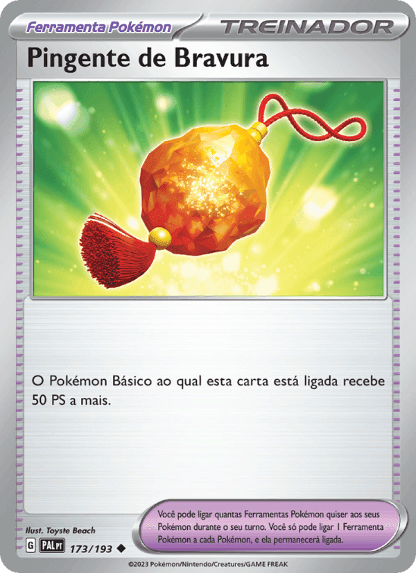 Pingente de Bravura, carta 173 de Evoluções em Paldea
