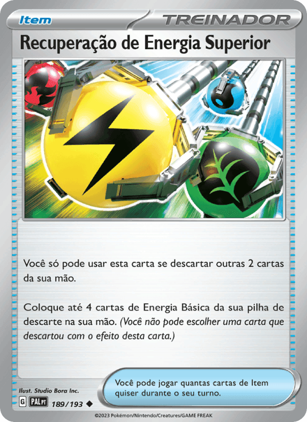 Recuperação de Energia Superior, carta 189 de Evoluções em Paldea