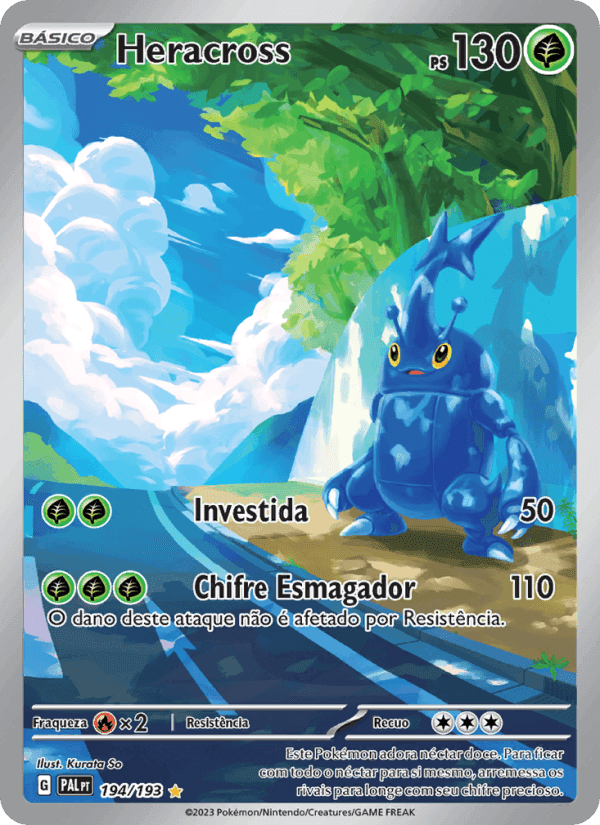 Heracross, card 194 from Evoluções em Paldea
