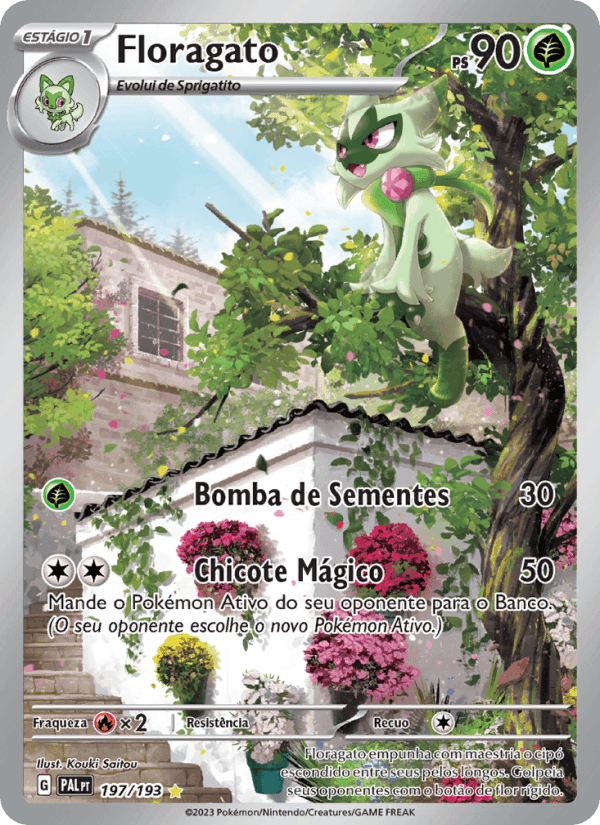 Floragato, card 197 from Evoluções em Paldea