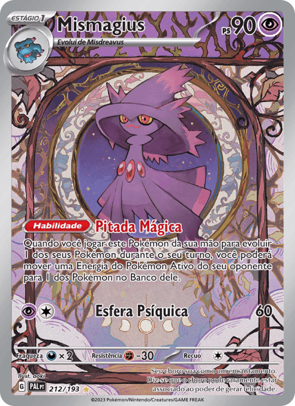 Mismagius, carta 212 de Evoluções em Paldea