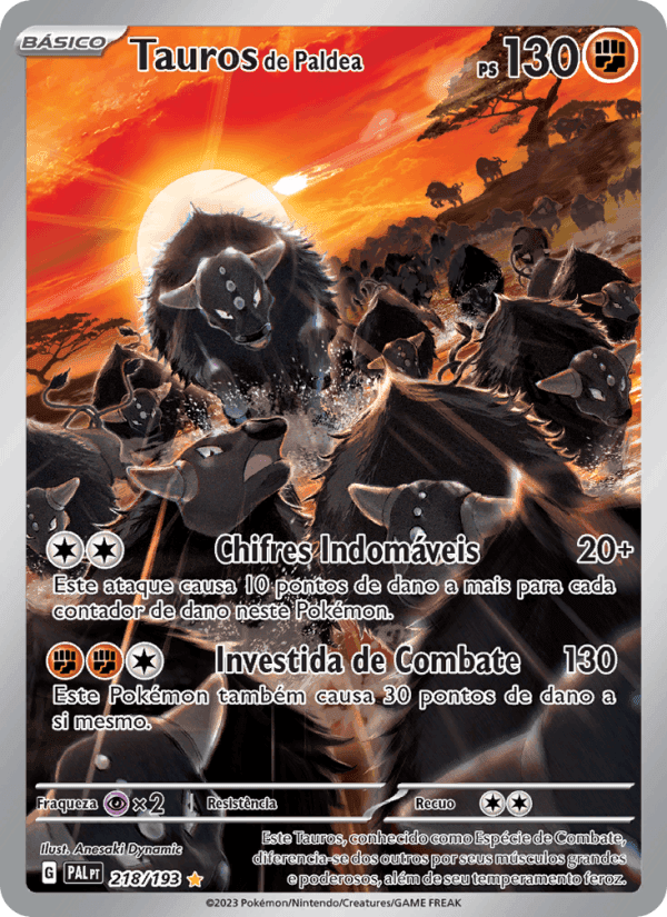 Tauros de Paldea, carta 218 de Evoluções em Paldea