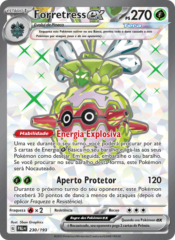 Forretress ex, carta 230 de Evoluções em Paldea