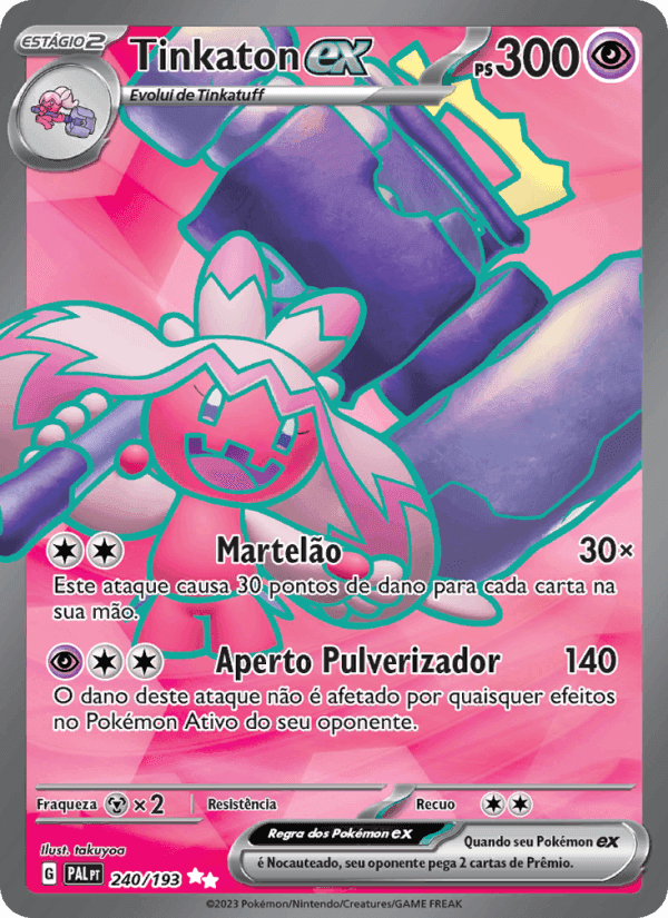 Tinkaton ex, carta 240 de Evoluções em Paldea