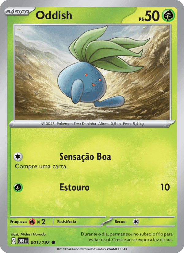 Oddish, carta 001 de Obsidiana em Chamas