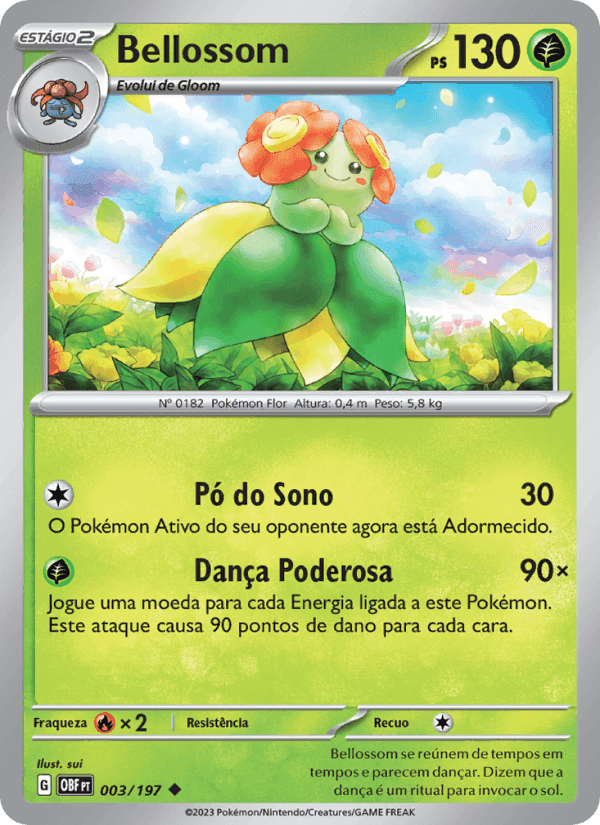 Bellossom, carta 003 de Obsidiana em Chamas