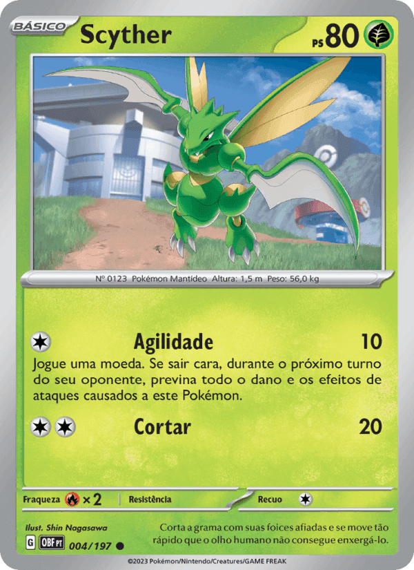 Scyther, carta 004 de Obsidiana em Chamas