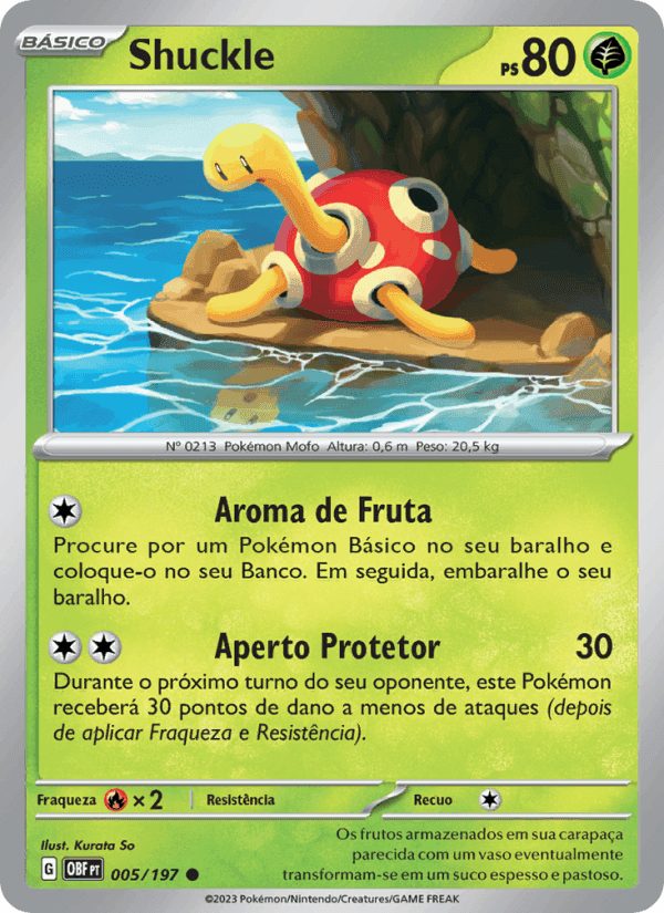 Shuckle, card 005 from Obsidiana em Chamas