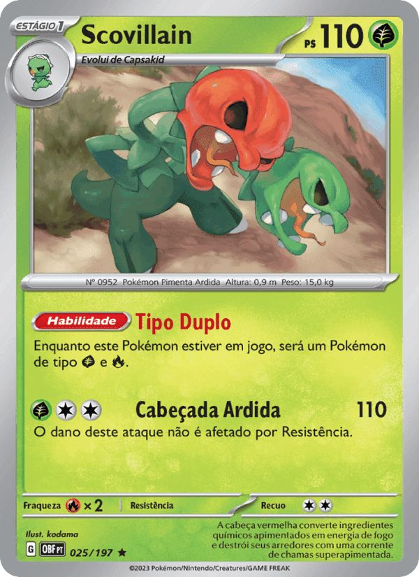 Scovillain, carte 025 de Obsidiana em Chamas