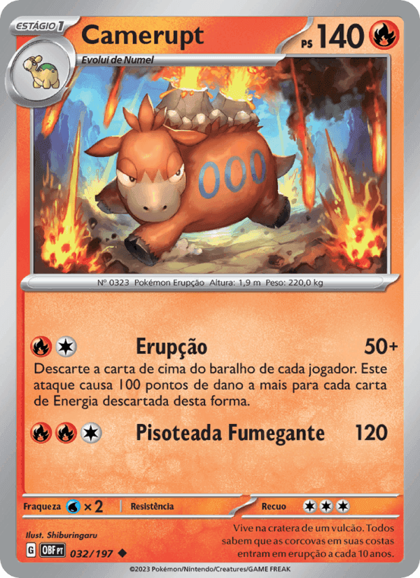 Camerupt, carta 032 de Obsidiana em Chamas
