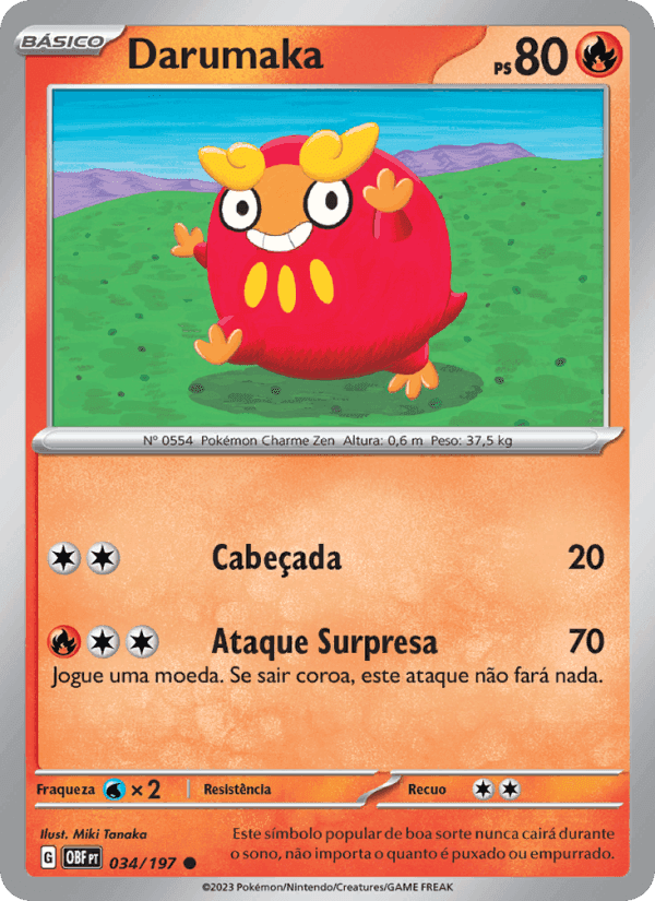 Darumaka, carta 034 di Obsidiana em Chamas