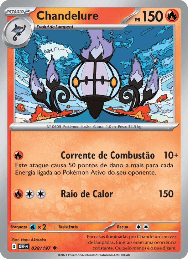 Chandelure, card 038 from Obsidiana em Chamas