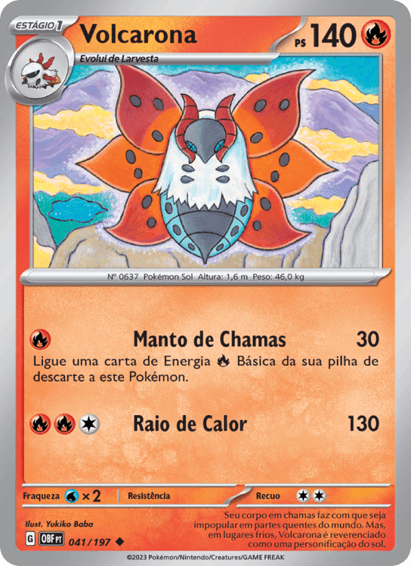 Volcarona, card 041 from Obsidiana em Chamas