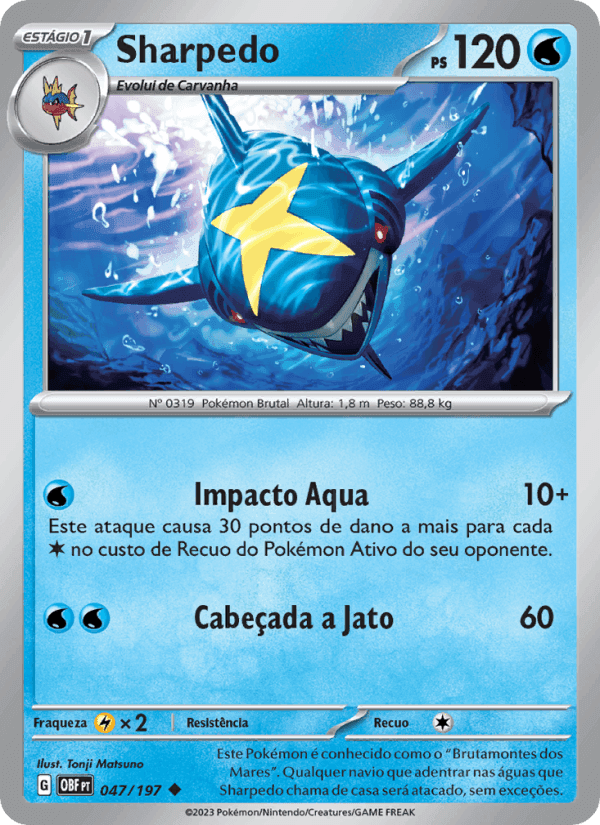 Sharpedo, carta 047 de Obsidiana em Chamas