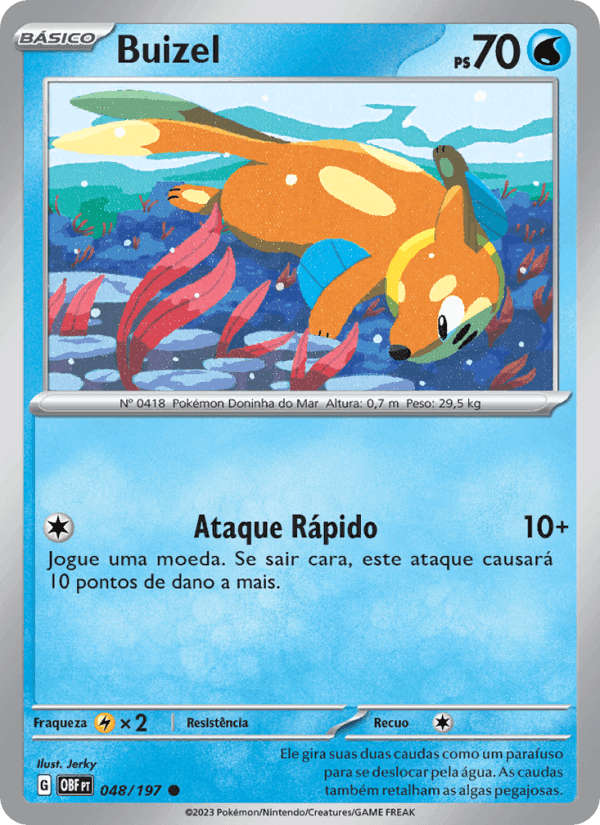 Buizel, carta 048 di Obsidiana em Chamas