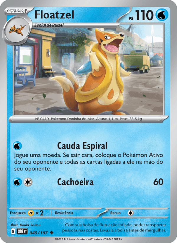 Floatzel, carta 049 de Obsidiana em Chamas