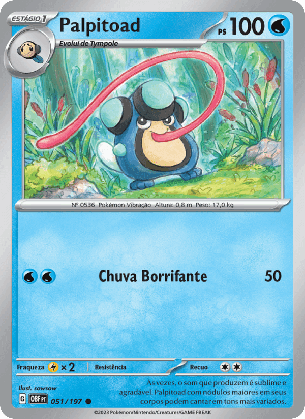 Palpitoad, carta 051 de Obsidiana em Chamas