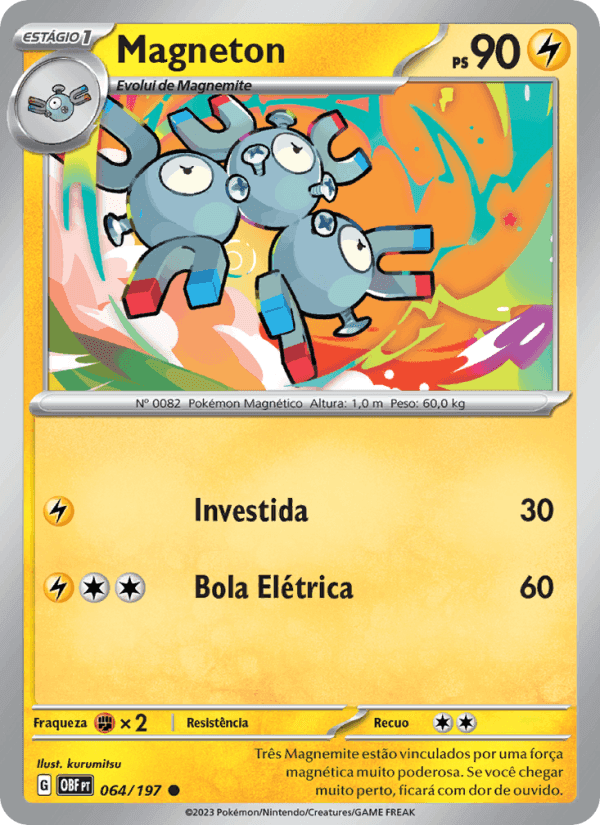 Magneton, carte 064 de Obsidiana em Chamas