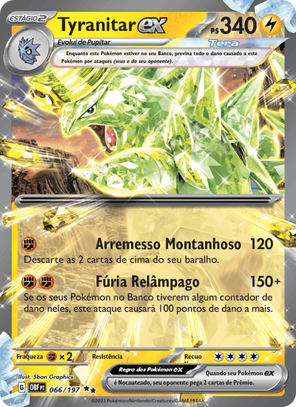 Tyranitar ex, card 066 from Obsidiana em Chamas