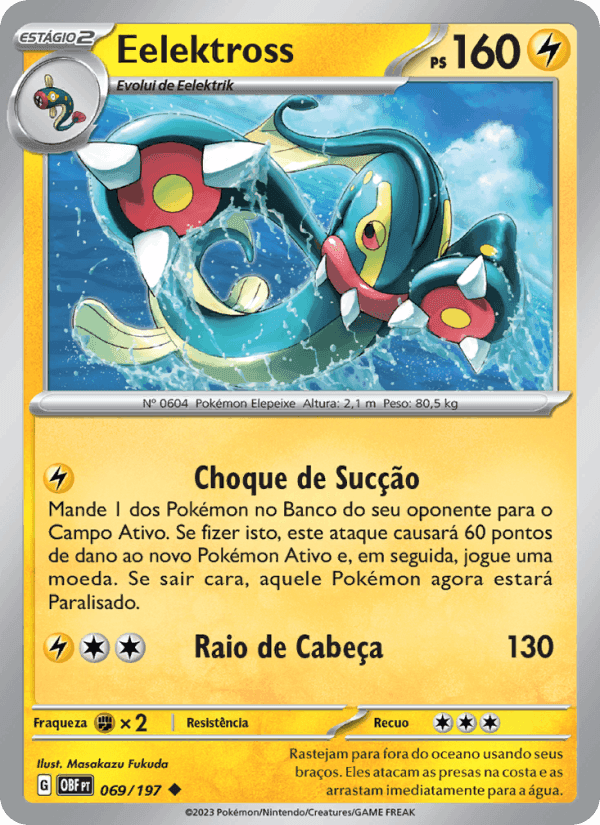 Eelektross, card 069 from Obsidiana em Chamas