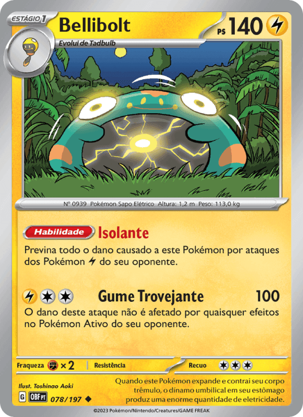 Bellibolt, card 078 from Obsidiana em Chamas