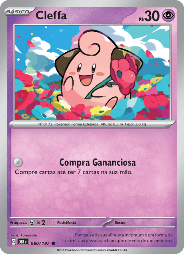 Cleffa, carte 080 de Obsidiana em Chamas