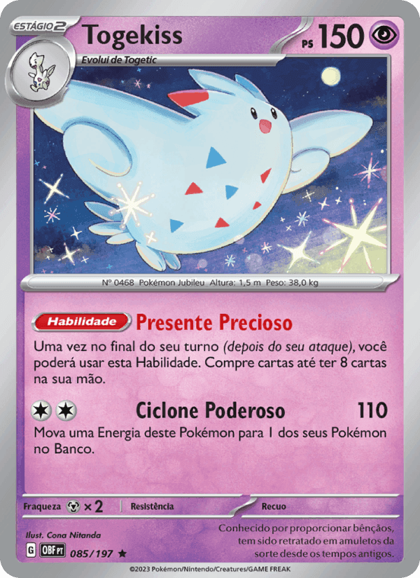 Togekiss, carta 085 de Obsidiana em Chamas