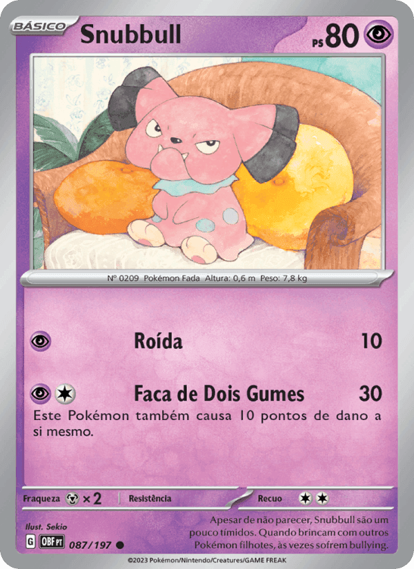 Snubbull, carta 087 de Obsidiana em Chamas