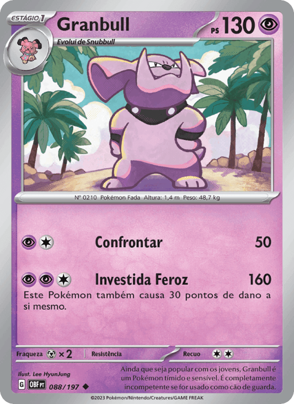Granbull, carta 088 de Obsidiana em Chamas