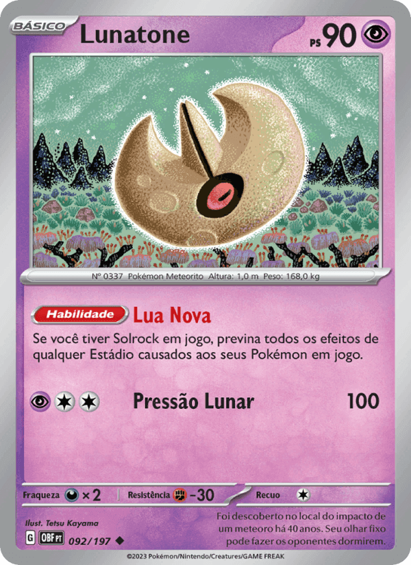 Lunatone, carta 092 de Obsidiana em Chamas